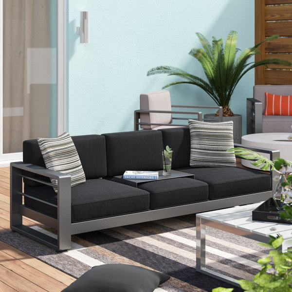 Brayden Studio® Royalston Patio Sofa with Cushions & Reviews Wayfair